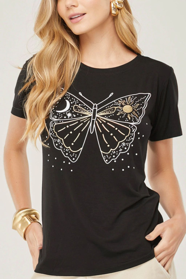 T-shirt Viscolaycra metalizada   - 7914
