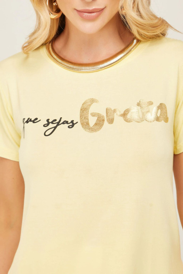 T-shirt Viscolaycra metalizada   - 7930