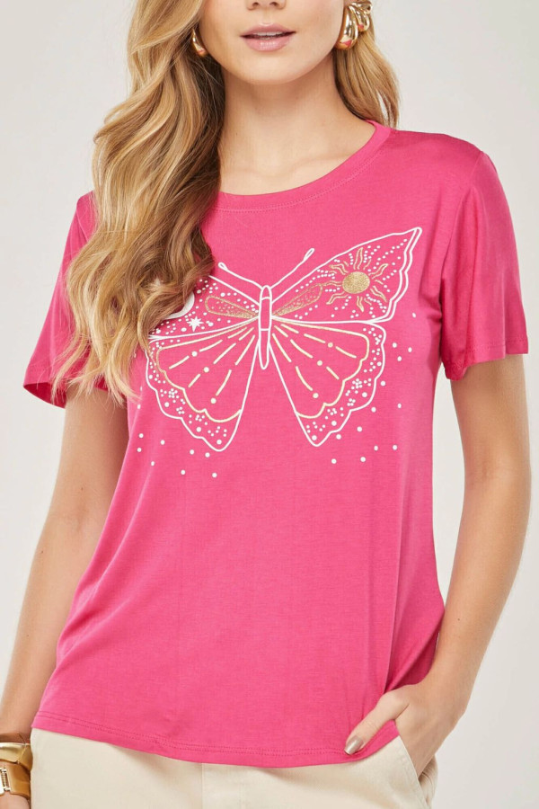 T-shirt Viscolaycra metalizada   - 7915