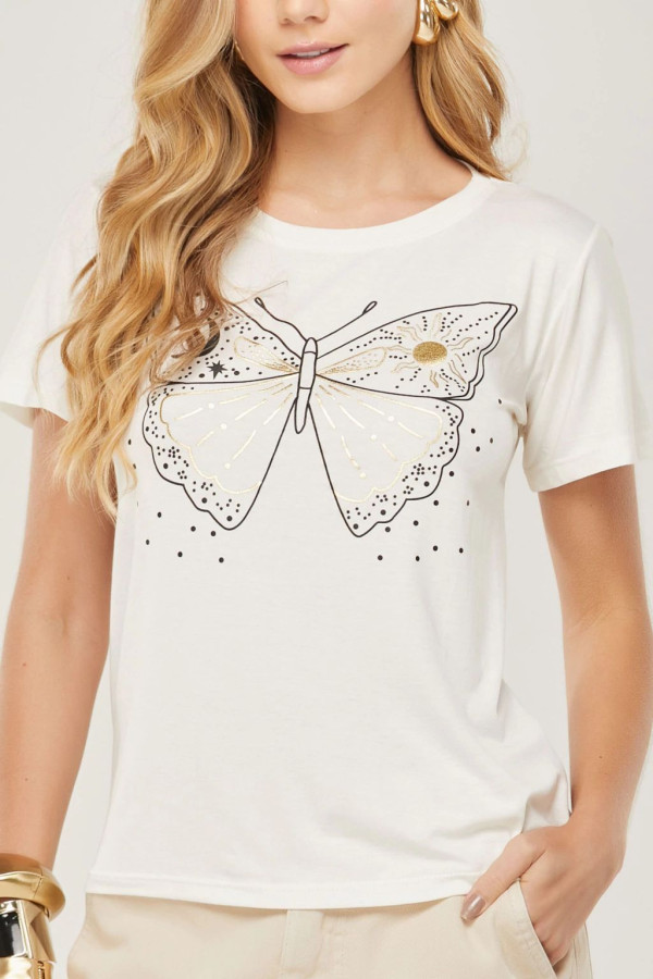 T-shirt Viscolaycra metalizada   - 7936